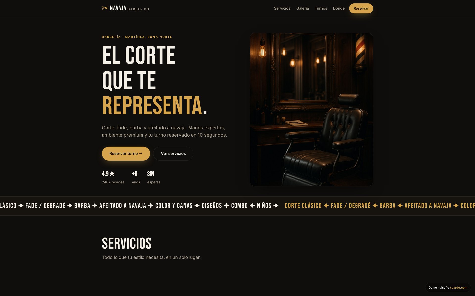 Demo de web para barbería