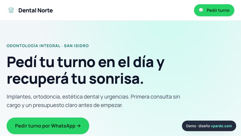 Demo de landing para clínica odontológica