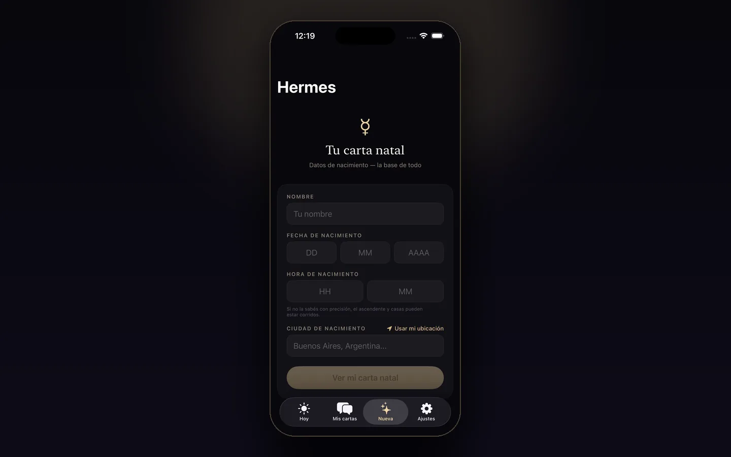 Captura de HERMES iOS